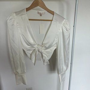 WAYF - CREAM CROPPED BLOUSE
